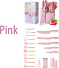 19 Pcs Kitchen Cooking Utensils and Knife Set with Block